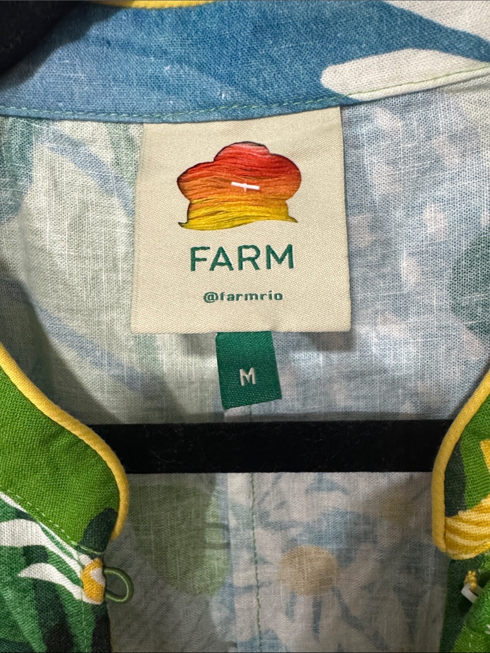 FARM Rio Vintage Toucan Tropical Floral Belted Romper Size M Green Resort - Picture 8 of 12
